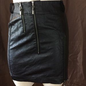 Leather mini skirt